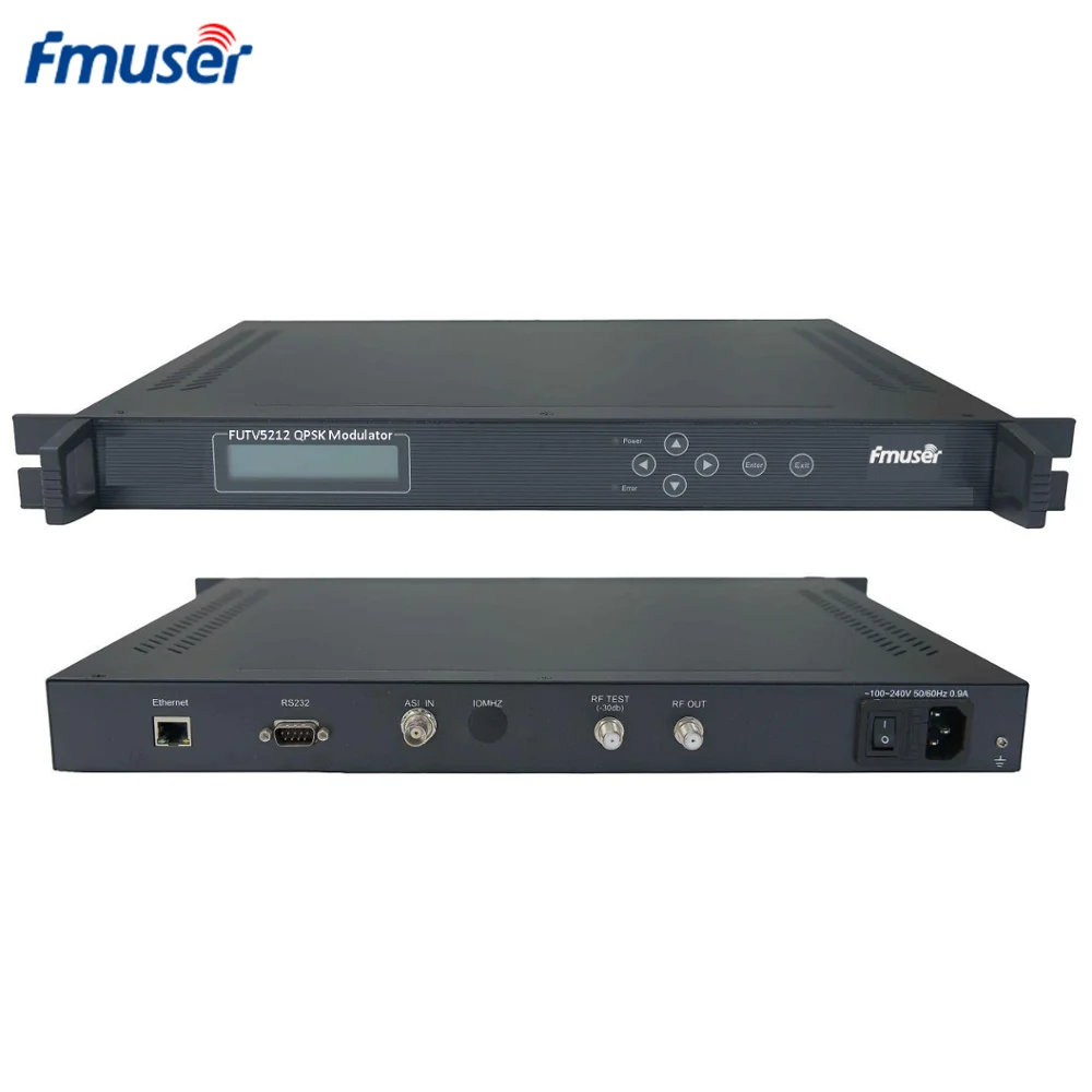 FMUSER FUTV5212 ASI QPSK Стандартный модулятор 950-2150 МГц (ASI In RF DVB-S/QPSK Out) | Электроника