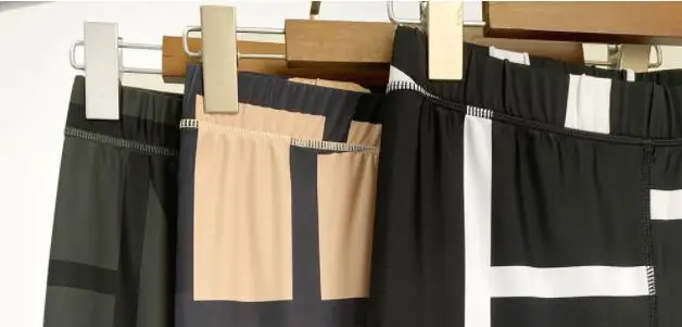 

Women Leggings Geometric Stripe High Stretch Ladies Fashion Legging Slim Pants