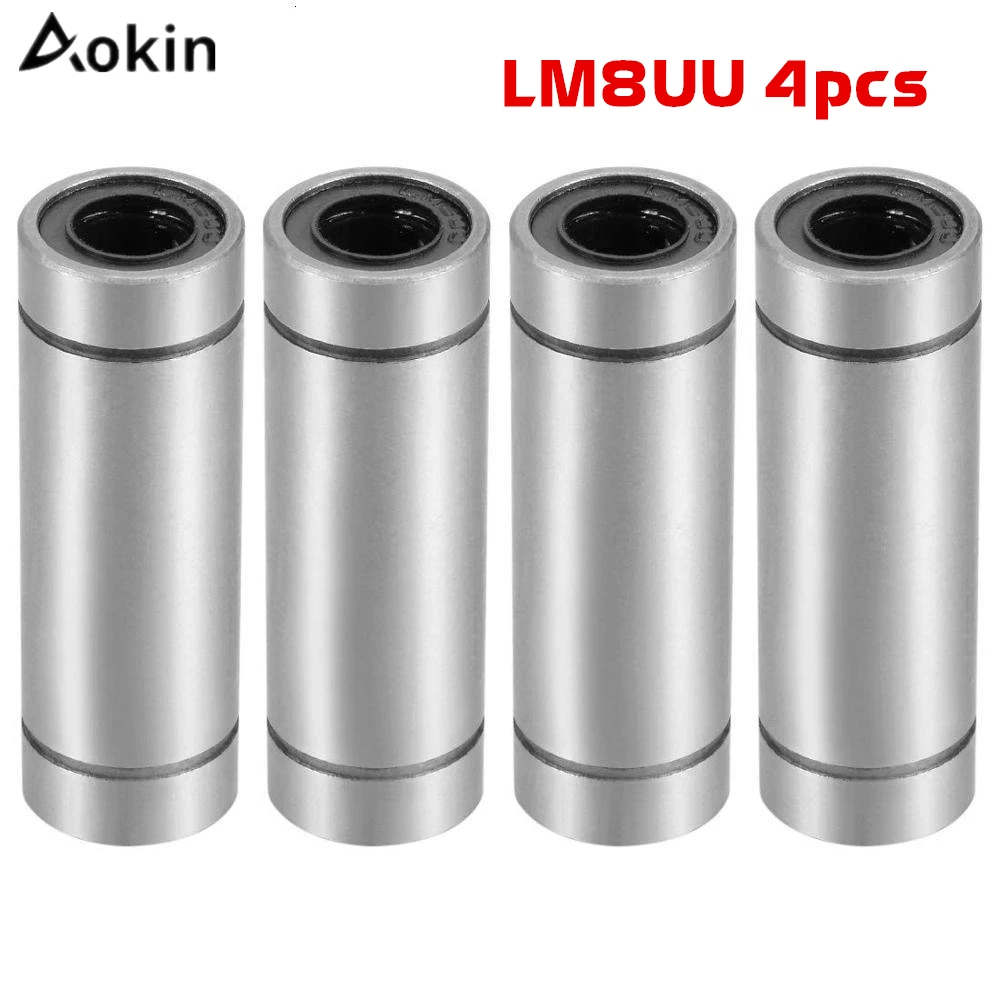 

Aokin 4 шт. LM8UU очень длинные линейные шарикоподшипники, диаметр отверстия 8 мм, внешний диаметр 15 мм, Длина 45 мм нержавеющая сталь