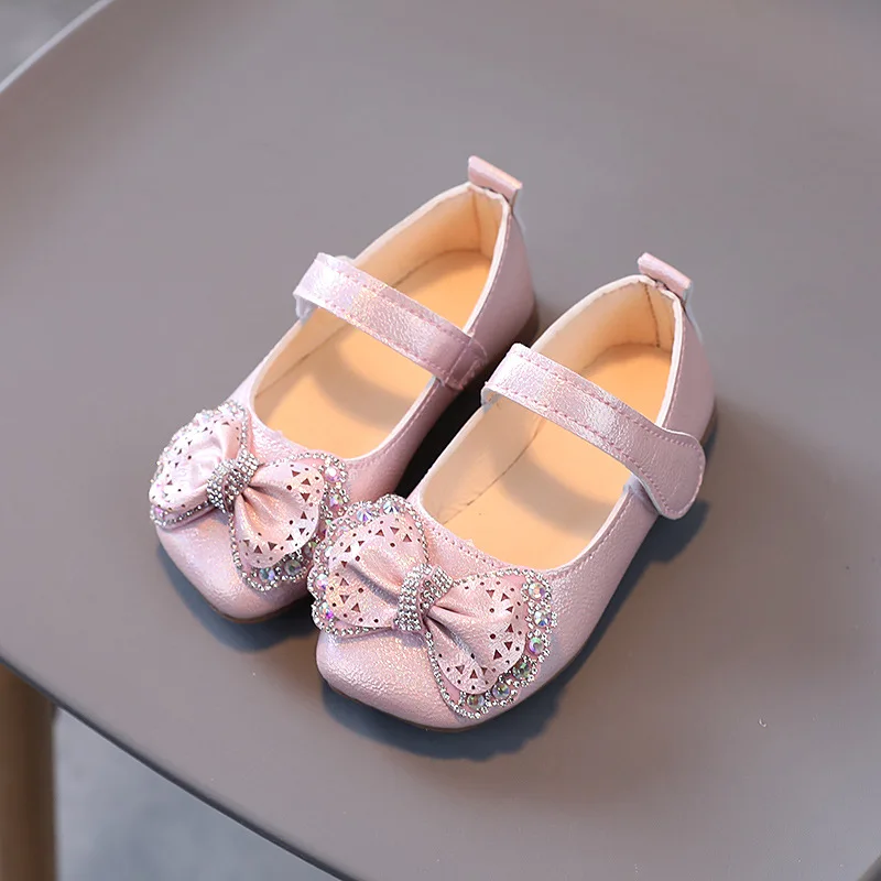 Girls Leather Shoes Toddler 2022 Spring Autumn Baby Simple Princess Dress Shoes Children Soft Sole Non-slip Flats Shoes G570