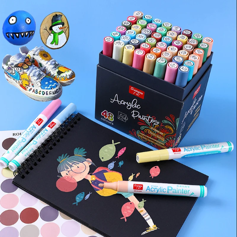 Haile 48 цветов Morandi акриловый маркер краски ручки для керамической фотомагнитной