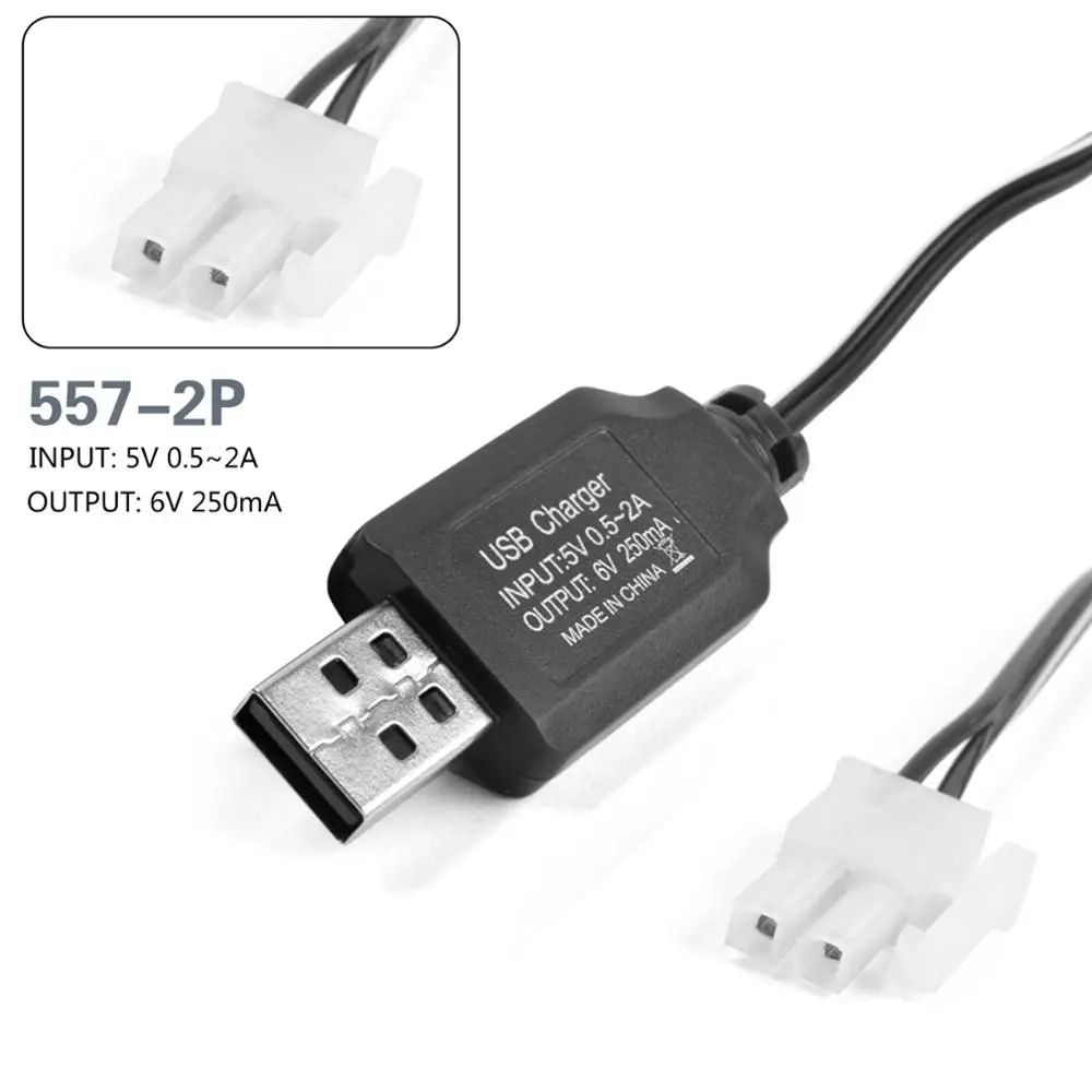 Адаптер с USB зарядкой для аккумулятора 6 в 250 мА Ni CD MH игрушек радиоуправляемых