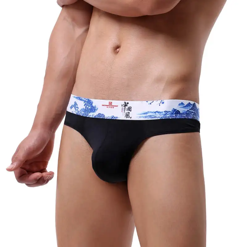 Трусы-стринги мужские 8 шт./лот пикантное нижнее белье с принтом треугольные