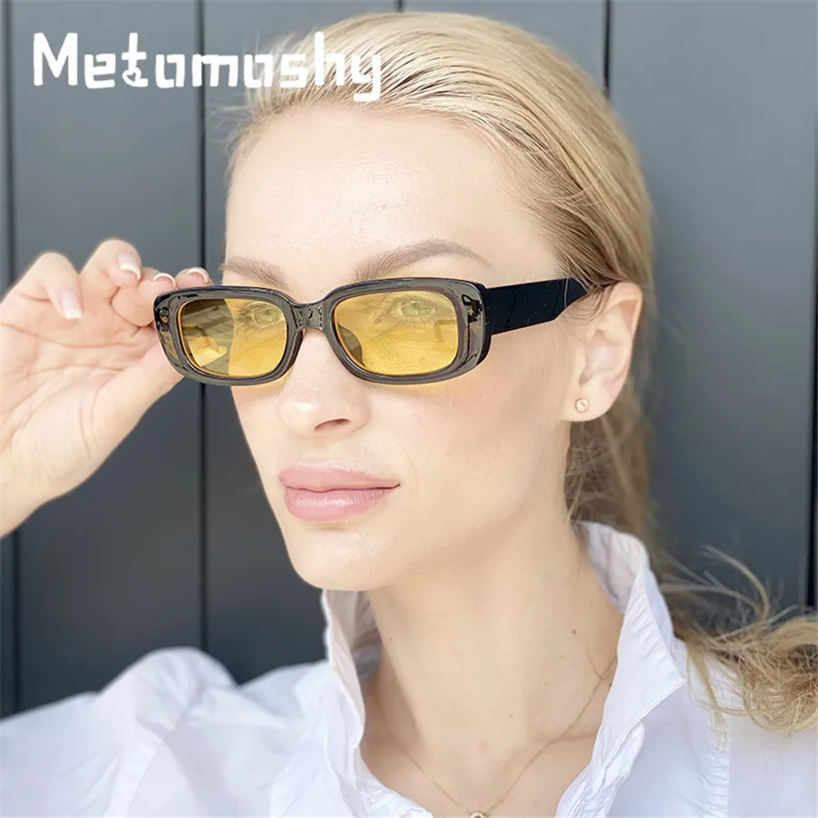 

2020 Small Square Sunglasses Women Yellow Pink Lens Brand Glasses Ladies Tiny Square Rectangle Red Sun Glasses Shades UV400