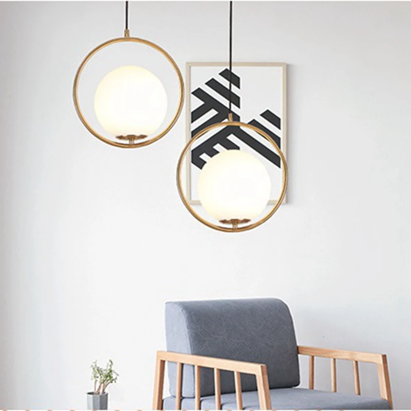 LukLoy подвесной светильник из матового стекла с шариком для спальни фойе кладовой