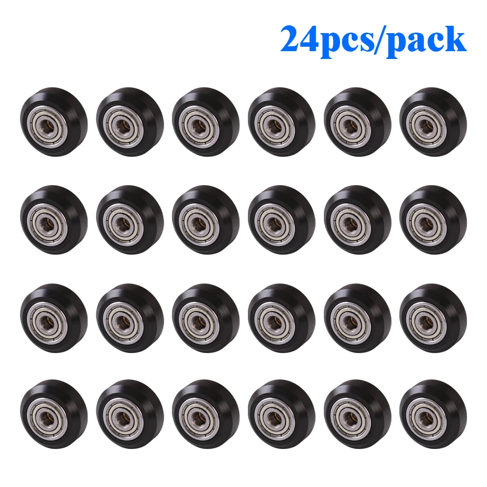 

12/24pcs CNC Openbuilds Plastic POM Wheel with 625zz Idler Pulley Gear Passive Round/V-Slot Perlin Pulley Wheel for CR10 Ender 3