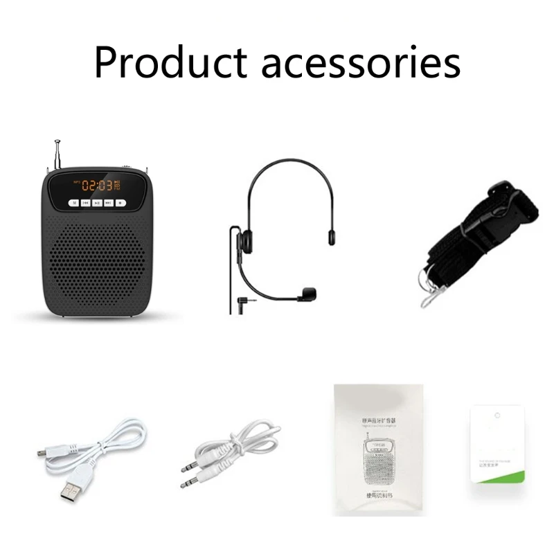 

15W Lightweight Portable Rechargeable Mini Voice Amplifier with Headset Micropho