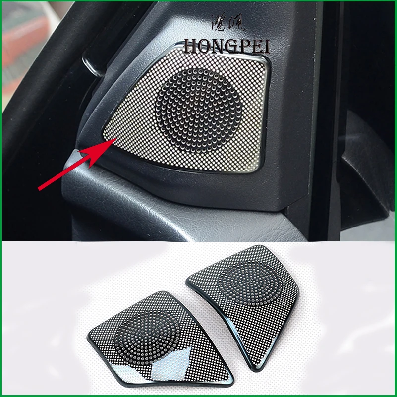 Фото Для Mitsubishi Pajero V87 V97 V93 2016-2020, внутренняя передняя дверь, колонка A-pillar, громкий динамик, звуковой сигнал, крышка, наклейка, отделка №1