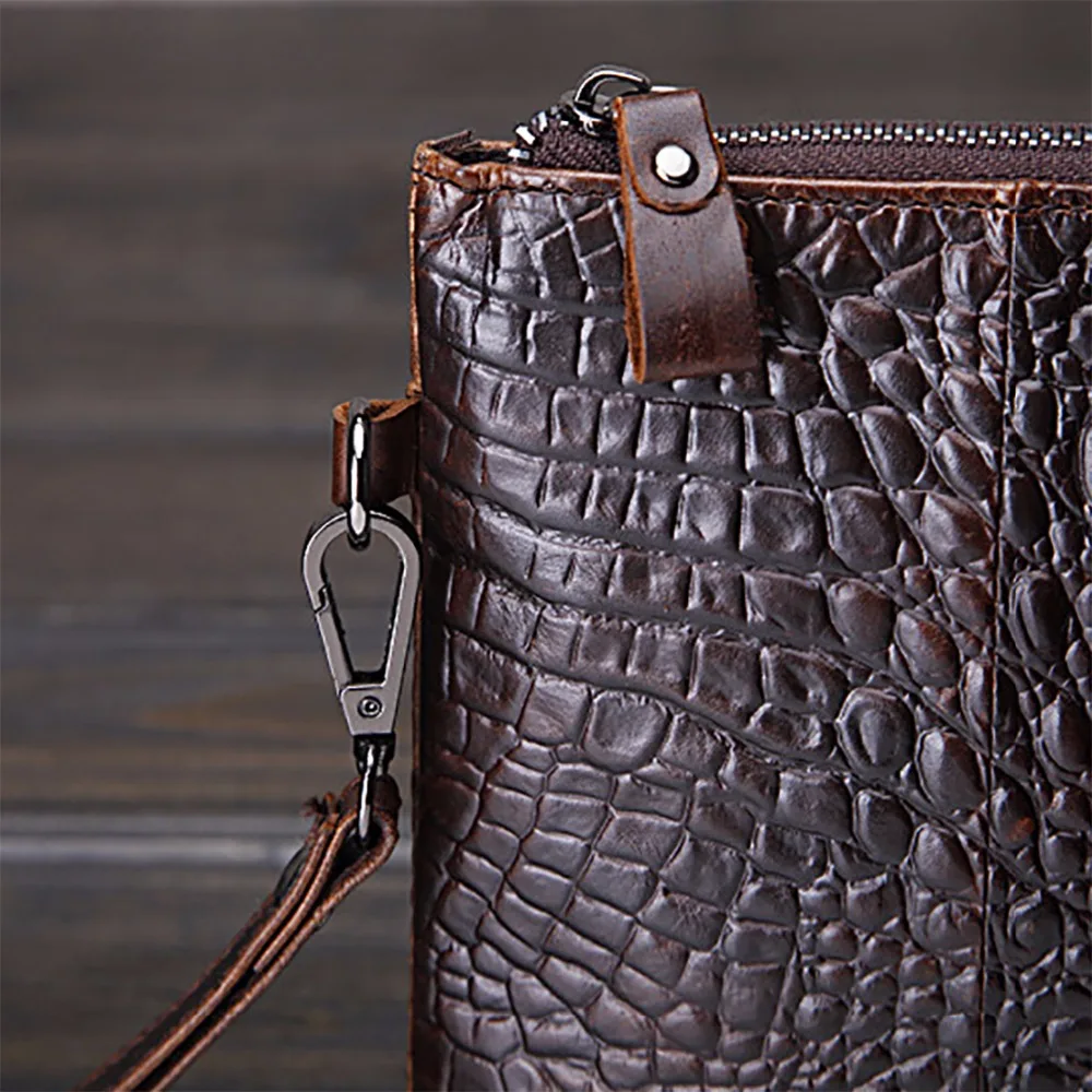 

Norbinus Genuine Leather Men Clutch Wallets Real Skin Crocodile Bag Long Wallets Phone Case Money Pocket Purse Wrist Handy Bag