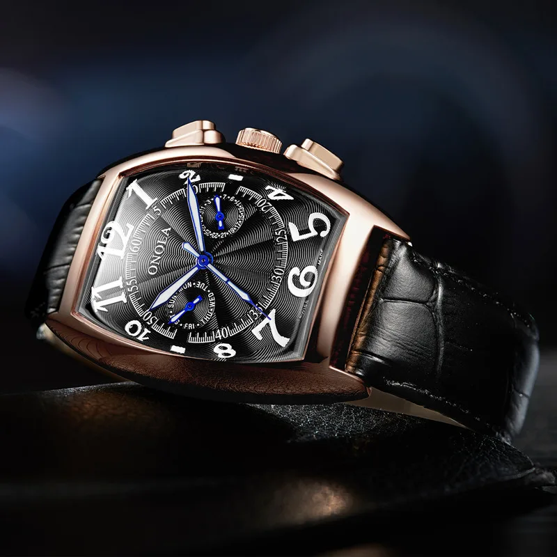 Классический дизайн, автоматические мужские часы, Tourbillon, механические часы со скелетом, мужские, с защитой от ветра, водонепроницаемые, кожаные, Relogio Masculino