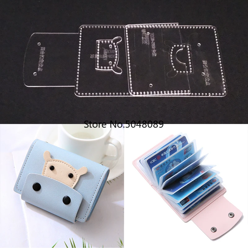 

Акриловый трафарет «сделай сам» из кожи ручной работы с несколькими карточками и сумкой из коровьей кожи с мультяшным рисунком прочный шаб...