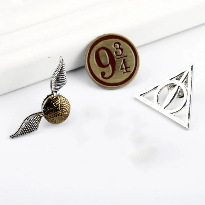 Горячая hp фильм Знак школы Хогвартс на булавке брошь с милой эмалевые броши, булавки дары святить 9/3/4 книги Косплэй подарок