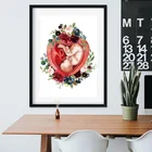 Картина на холсте для беременных, акварельная, цветочный принт, настенное искусство, подарок акушере, гинеколог, постер для медицинского обучения, домашний декор