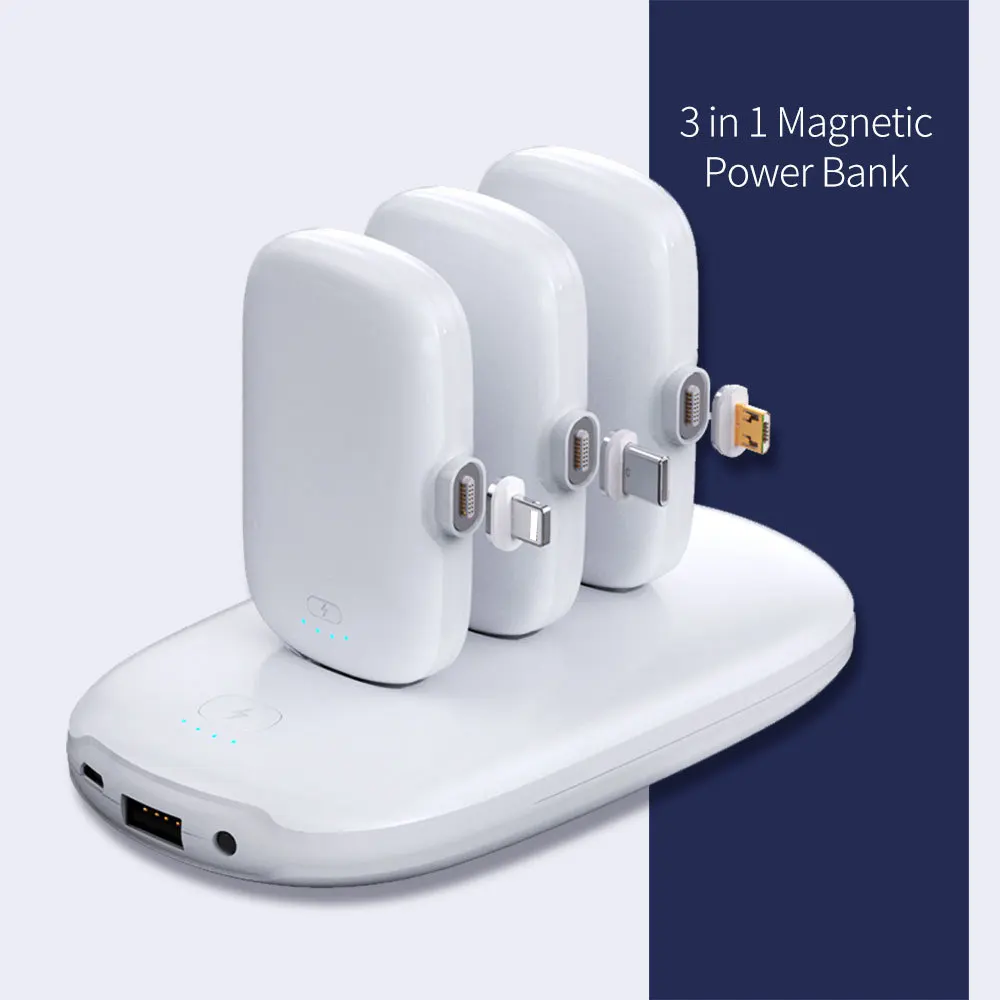 magnetic power bank mini capsule mobile power wireless portable mobile phone emergency charging finger power bank compact free global shipping