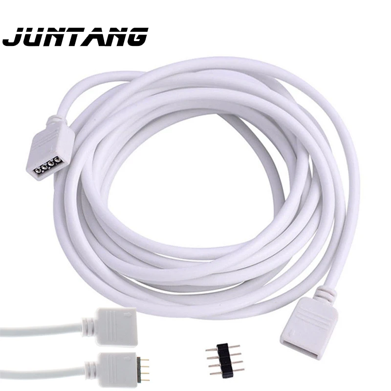 4-pin 5-pin extension cable connector double female 5050 3528 RGB RGBW connection LED light 30cm1 m2.5m5 m10m | Освещение