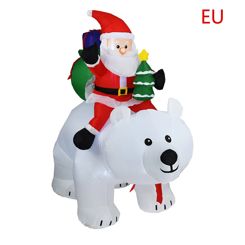 EU Plug 2 м белый медведь надувной Санта Клаус езда рождество надувная кукла год Счастливого Рождества украшение для дома торговый центр - Цвет: EU Plug