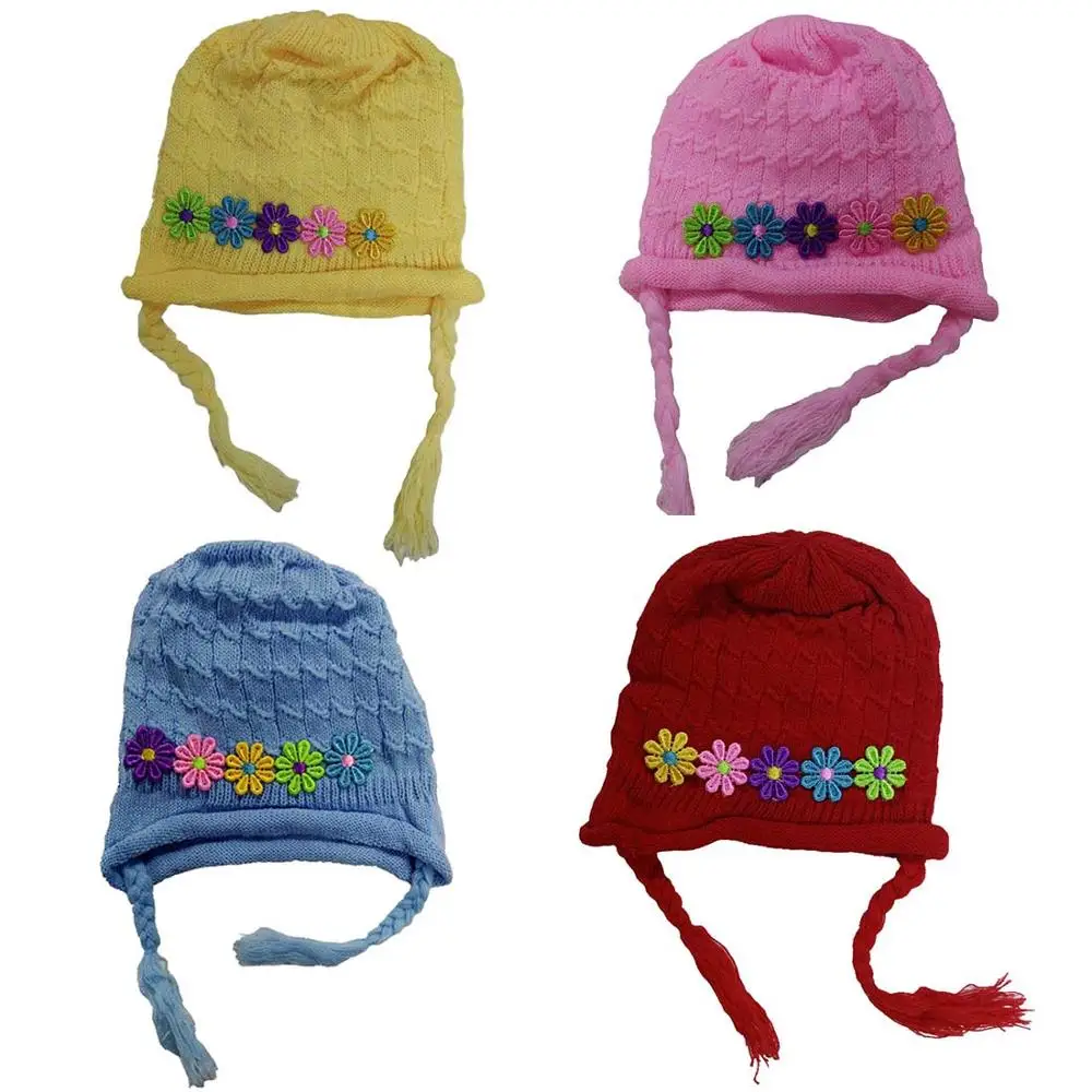Зимняя плотная вязаная шапка для маленьких девочек 2020 Детская уличная Шапка бини