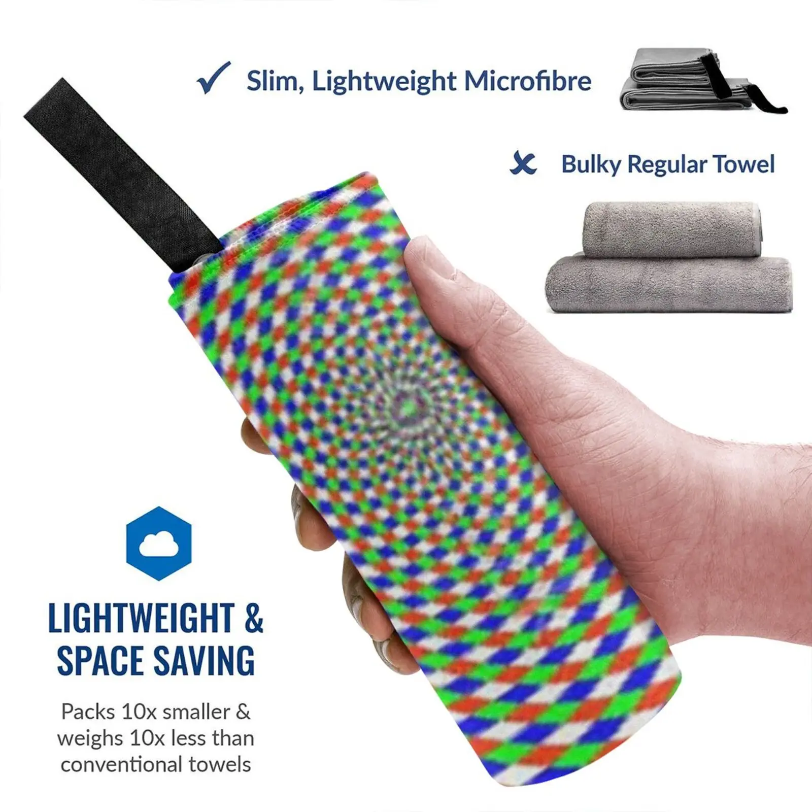 Цветной вихревой спирально-гипнотический фон Cmyk быстросохнущее полотенце с