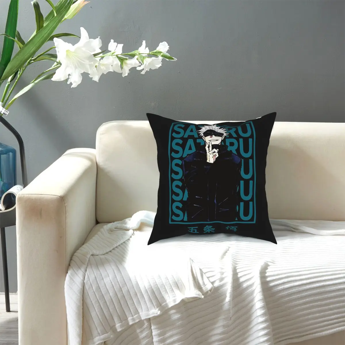 

Satoru Jujutsu Kaisen Japanese Manga-Anime Square Pillow Case Throw Pillow Casual Pillowcover Home Decor