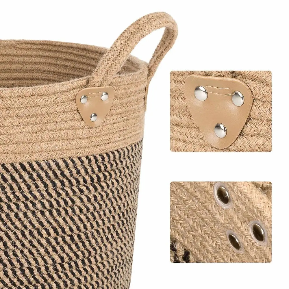 

Large Basket Woven Storage Basket with Handles Natural Jute Laundry Basket Toy Towels Blanket Basket Home Decor Gift