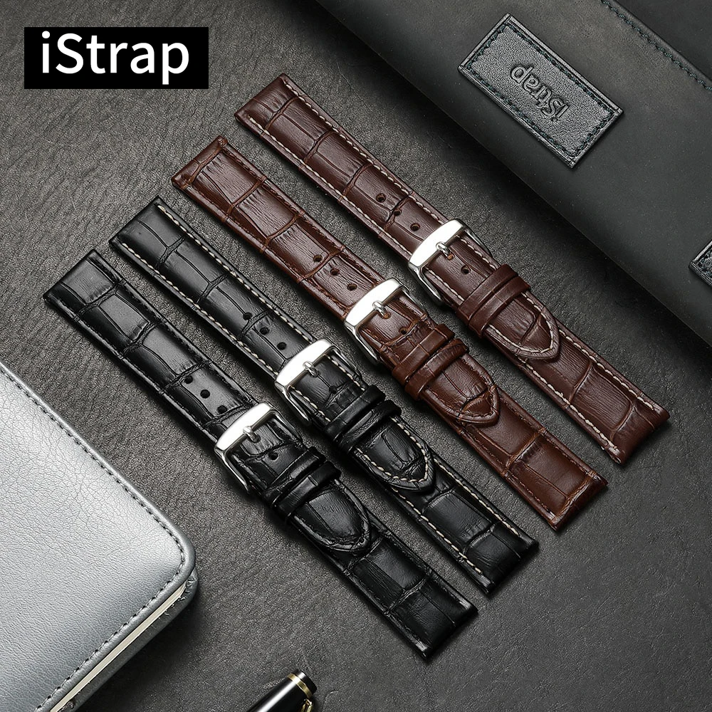 Ремешок iStrap для часов 12 мм до 18 из мягкой телячьей кожи ремешок аллигатора