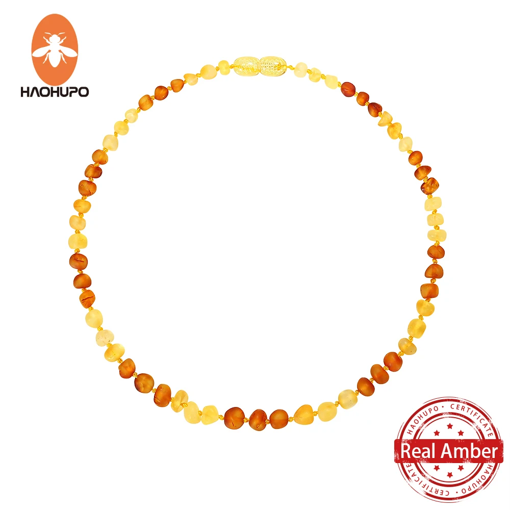 

HAOHUPO Top Hot Quality Classic Fashion Natural Stone Amber Necklace Classic Original Necklace Men Girls Baby Teething Necklace