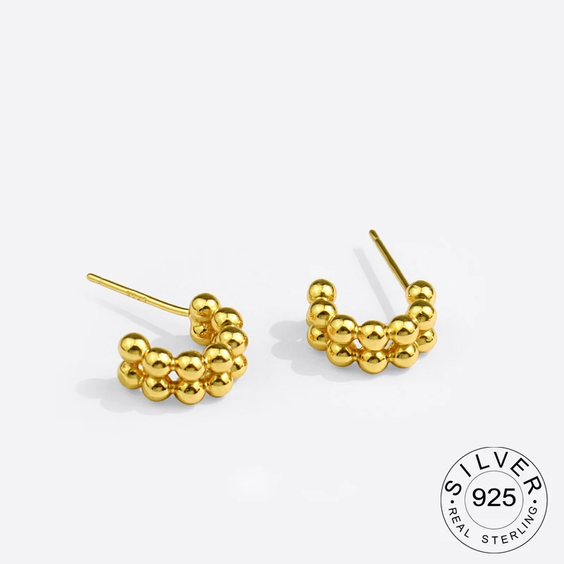 

925 пробы серебро Горячая Распродажа в Корейском стиле в горошек серьги простой и изысканной Горячая Semale пикантные, ювелирное изделие, подар...