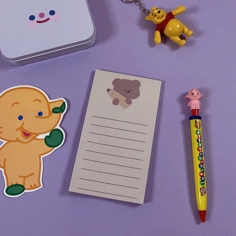 50 листов/партия Kawaii корейский INS милый медведь Блокнот N Times Липкие заметки