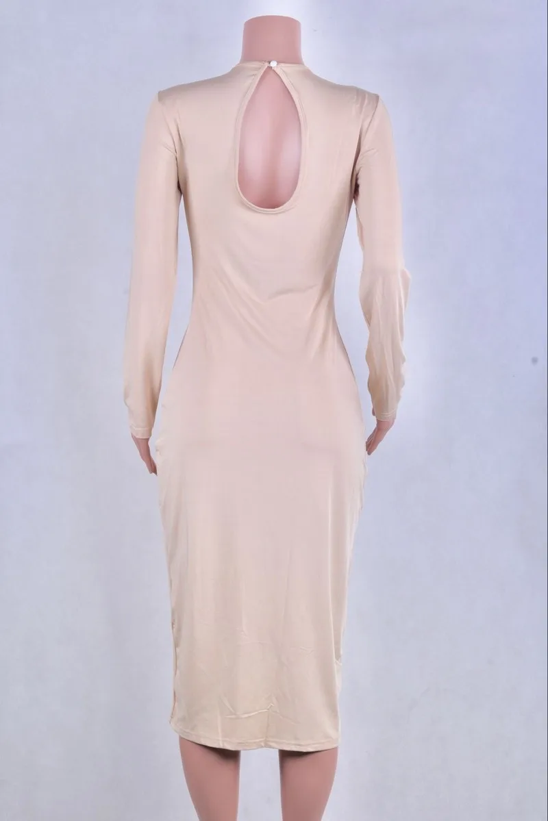 Elegant Split Midi Dress Women Dresses Woman Party Night Vestidos Winter Spring Long Sleeve Sashes Bodycon Wrap | Женская одежда