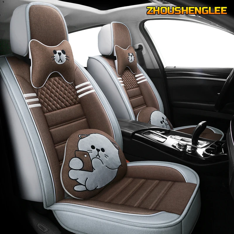 

Льняной автомобильный чехол ZHOUSHENGLEE для isuzu d max mazda 323, seat cordoba mg3 dodge challenger honda stream защитное покрытие автомобильного сиденья