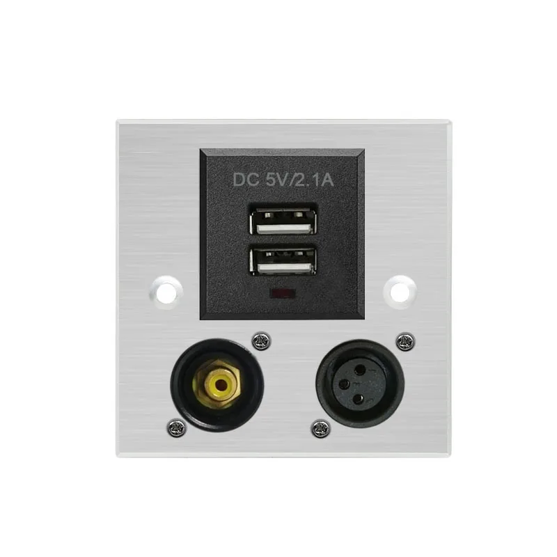 Панель из алюминиевого сплава 86 разъемов Vga Hdmi 3pin Xlr Rj45 сетевой домашний гостиничный номер Ktv настенный Vga Hdmi монтажная плата
