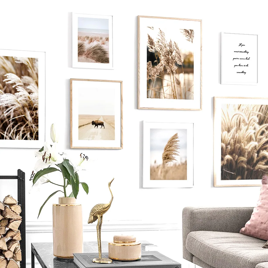 

Cow Reed Field Grass Wall Art Canvas Painting Nordic Posters And Prints Wall Pictures For Living Room Scandinavian Home Decor