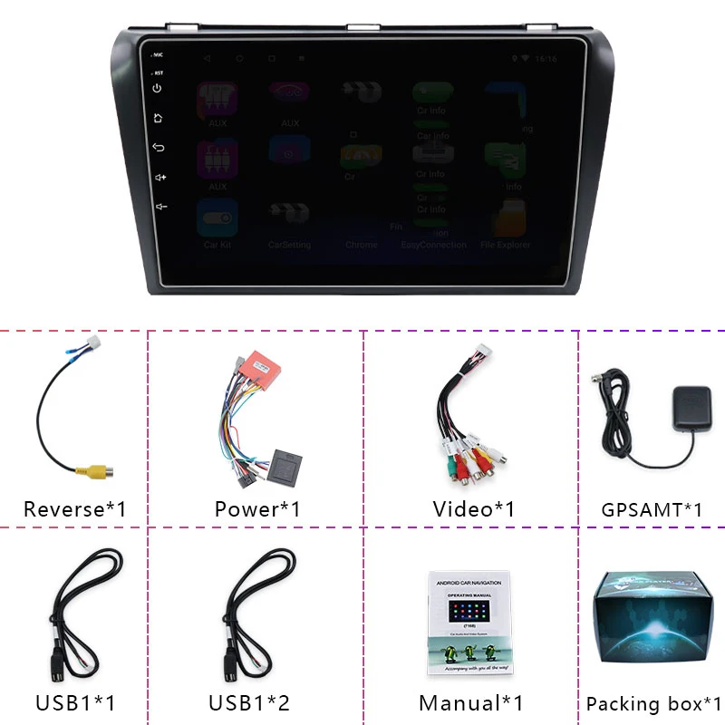 2Din Android 10 1 Автомобильный мультимедийный радиоплеер для Mazda 3 2004-2012 Автомагнитола с