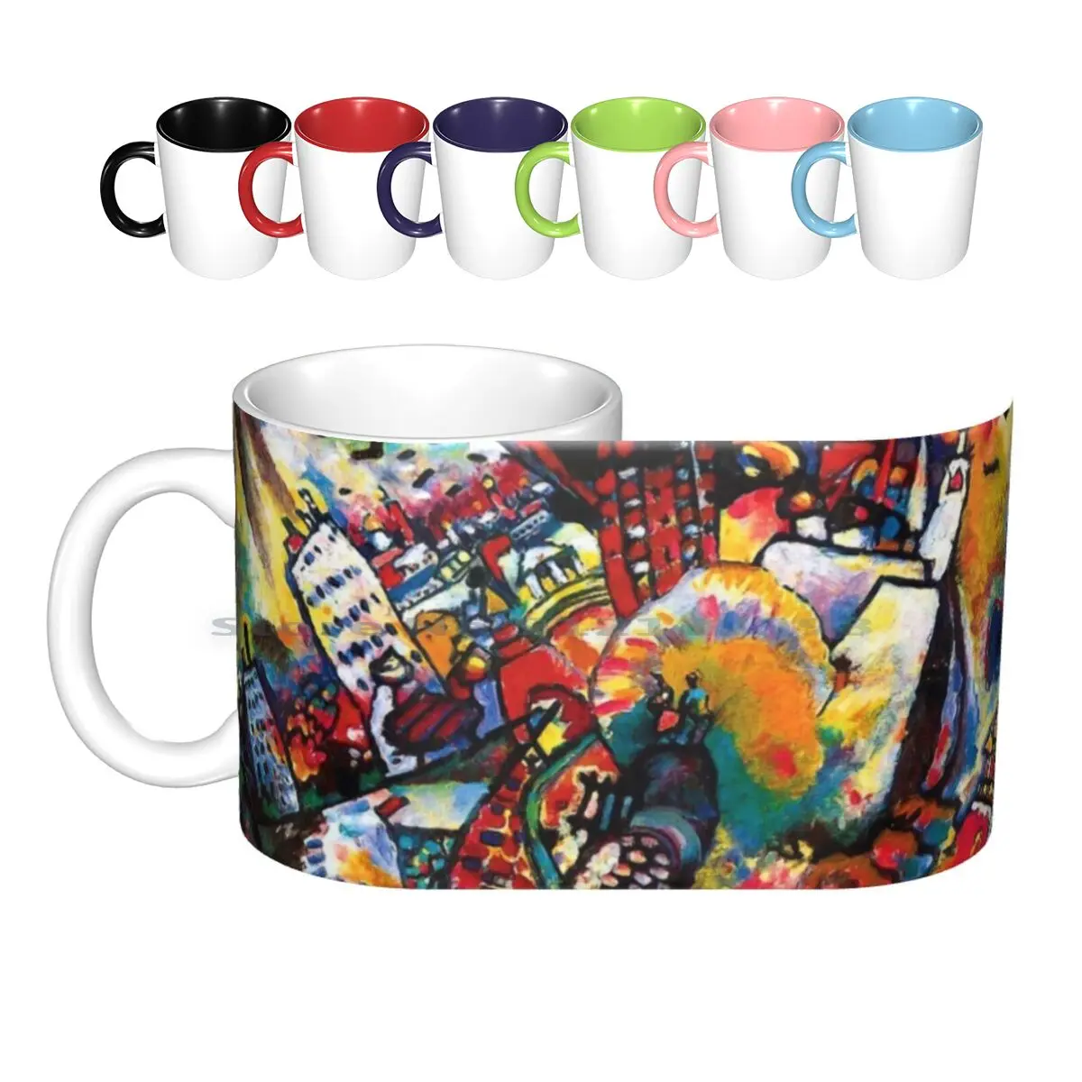 

Wassily Kandinsky Московский городской пейзаж, абстрактные современные художественные керамические кружки, чашки для кофе, кружка для молока и чая,...