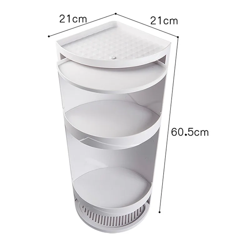 Rotatable bathroom shelf Plastic Storage Rack kitchen punch-free suction wall large storage Box Free Punching Bathroom Accessor | Дом и сад
