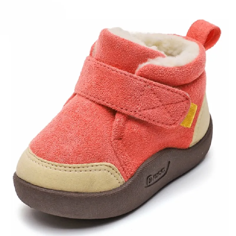 

ULKNN Baby Winter Cotton-Padded Shoes For Children Snow Boots Round Toe Toddler Ankle Footwear Thick Non-Slip 1-6 Years Old Boys