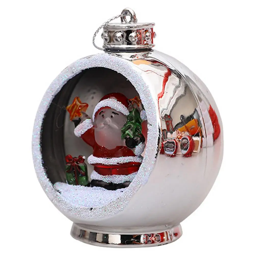 

Hanging Round Glass Light Up Christmas Ball Santa Penguin Christmas Tree Ornament Vase For Wedding Decorations 8cm X 6.5cm