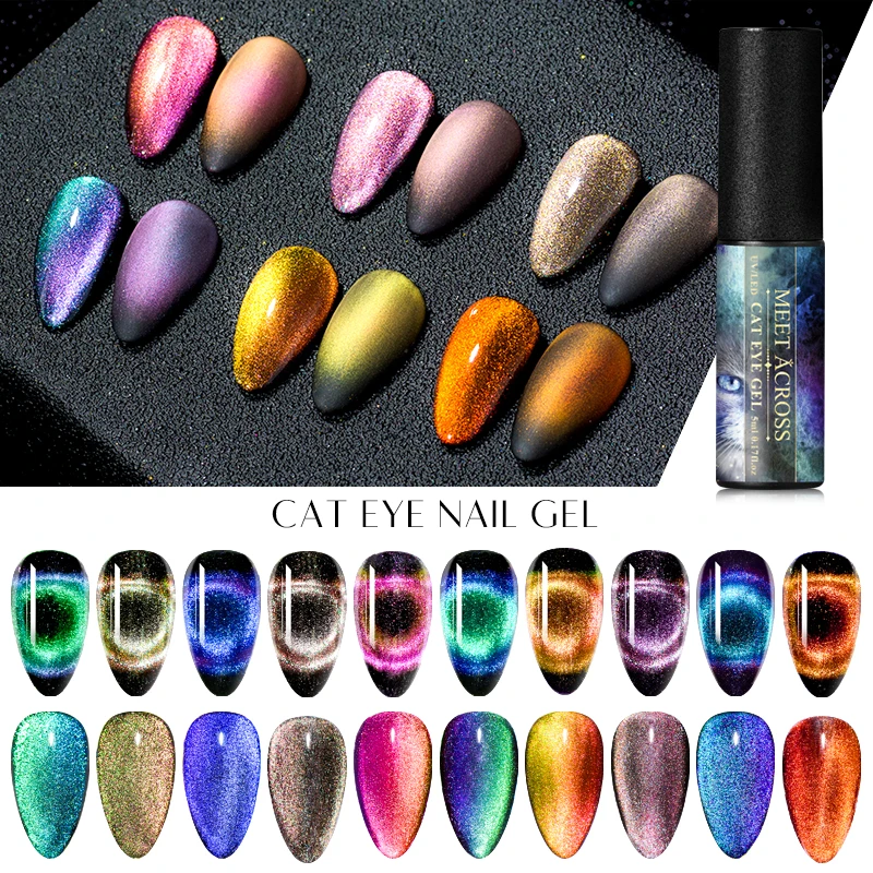 

Meet Across 8ml Gel Uv 9d Cat Eye Gel Nail Polish Semi Permanent Nail Art Set For Manicure Magnet Top Base Of Nails Gel Varnish