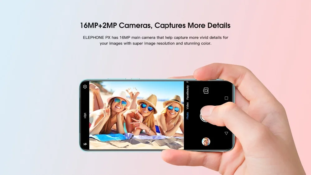Elephone PX 6,5" FHD+ полноэкранная всплывающая камера 16 МП 3300 мАч глобальный мобильный телефон Android 9,0 MT6763 type C смартфон