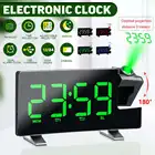 Светодиодный цифровой будильник, электронные настольные часы, USB пробуждение, FM-радио, 5 м проектор, функция повтора, плавное затемнение, домашний декор