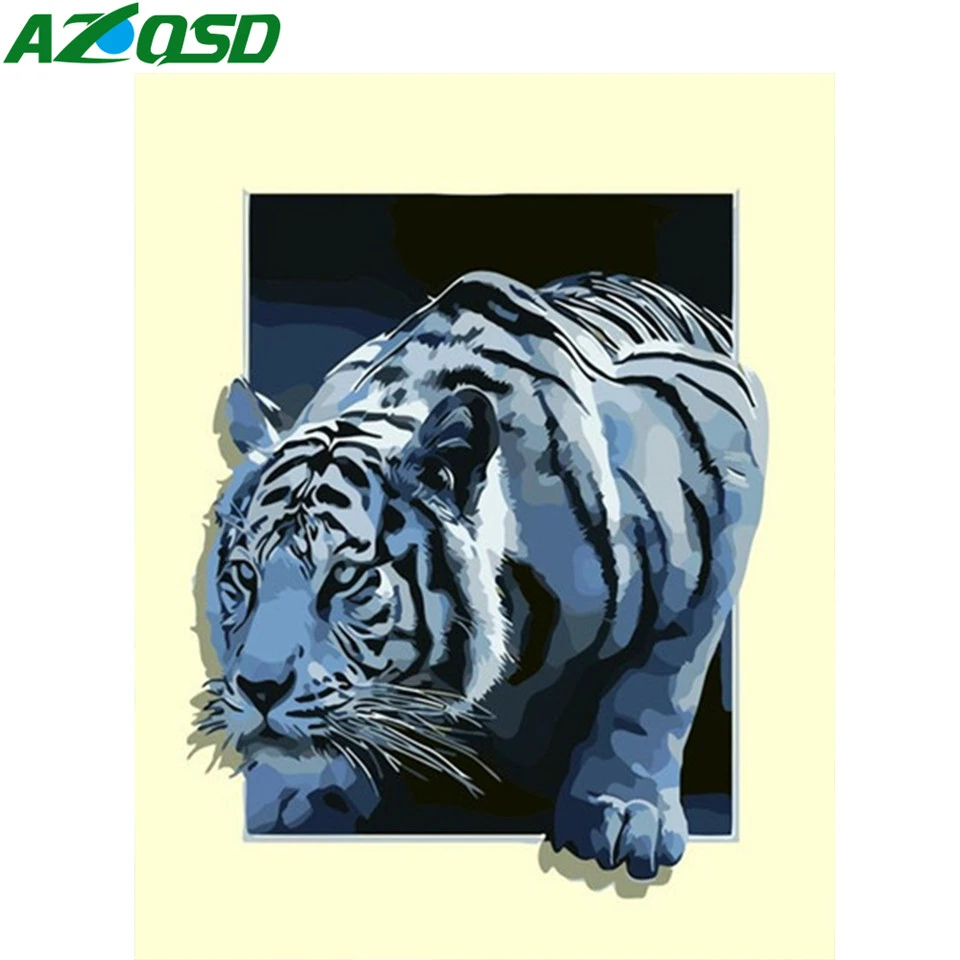 Картина AZQSD по номерам набор холста тигр сделай сам Unframe домашний декор акриловая
