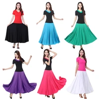 woman flamenco festival dance costumes female belly stage performance skirt 7colors solid flamengo ballet ballroom costumes