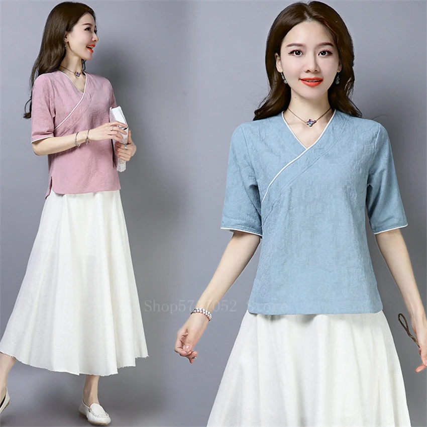 Женский Оригинальный китайский традиционный винтажный костюм Тан из хлопка и