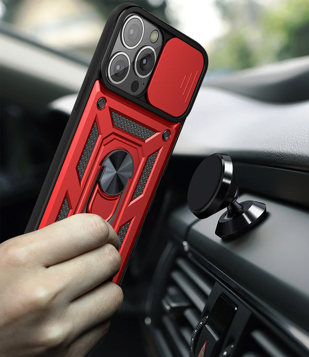 Ring Kickstand Slide Lens Protect Case For iPhone 13 Pro 12 Mini 11 XS Max XR X SE 2020 8 7 6Plus Circular Magnet Ring TPU Cover