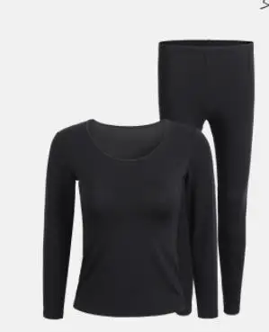 Xiaomi basis Comfortable underwear set Cotton smith Silky soft Bottoming clothes Warm autumn clothes long pants - Цвет: woman black XL