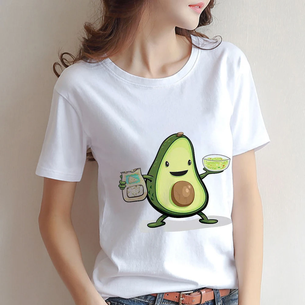 Милая футболка с короткими рукавами и принтом авокадо женская летняя в стиле