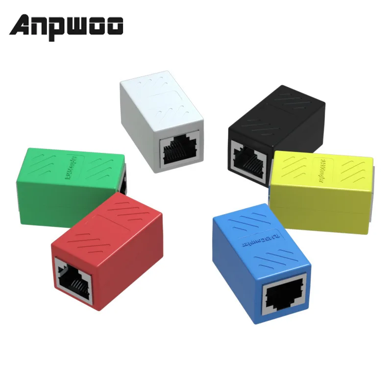 ANPWOO RJ45 женский Порты и разъёмы сети Ethernet разветвитель LAN разъем головка адаптер