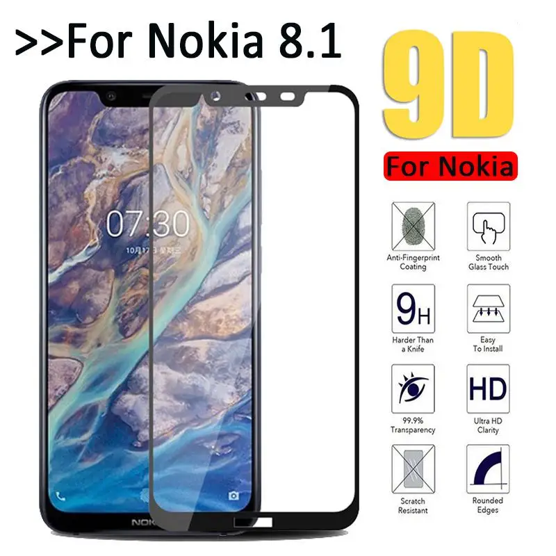 Защитный Стекло на холсте для Nokia 5 Защитная пленка для экрана на возраст 2, 3, 6, 7, 8, 3,1 5,1x5 плюс закалённое Защитное стекло для защиты 9d пленка для полного покрытия с уровнем твердости 9h