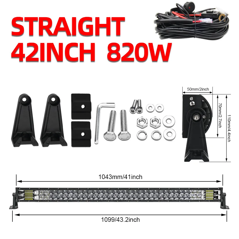 

CO LIGHT 2-рядная светодиодная панель Offroad 52 "1020W Combo Led Bar для UAZ ATV Trucks Niva 4x4 12V 24V Led Driving Work Barra Lights
