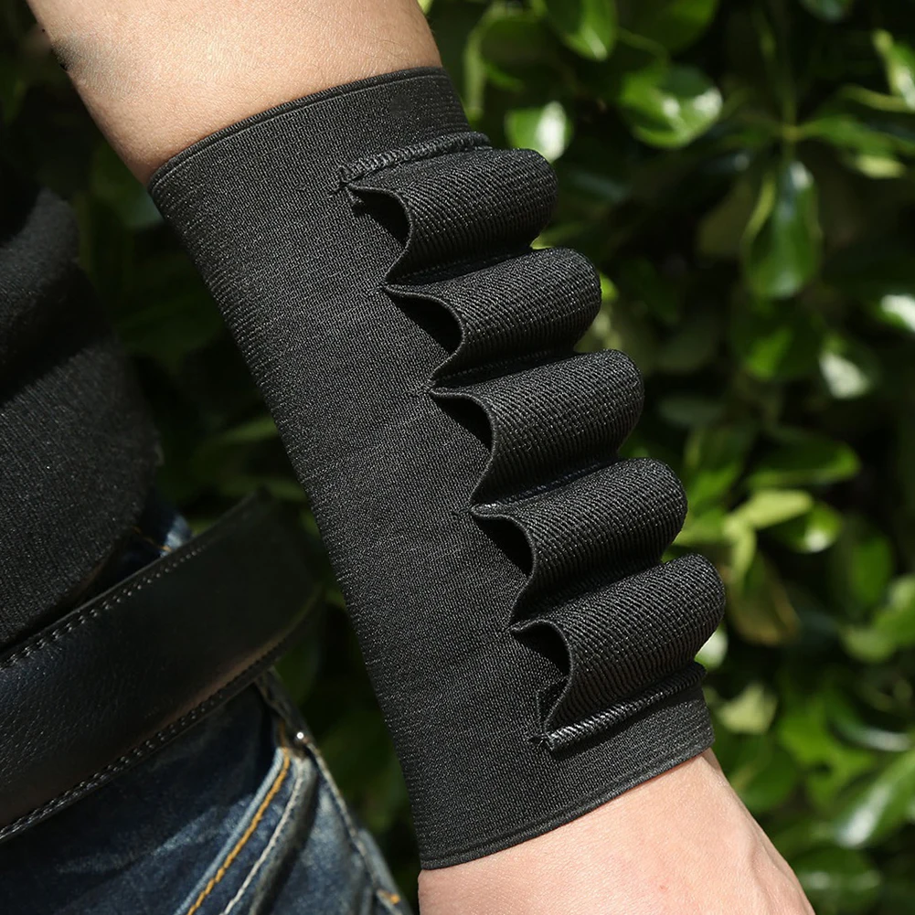 5 hole round molle shell airsoft rifle ammo cartridge holder pouch shotgun buttstock bullet carrier hunting accessories free global shipping